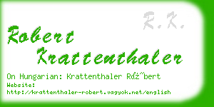 robert krattenthaler business card